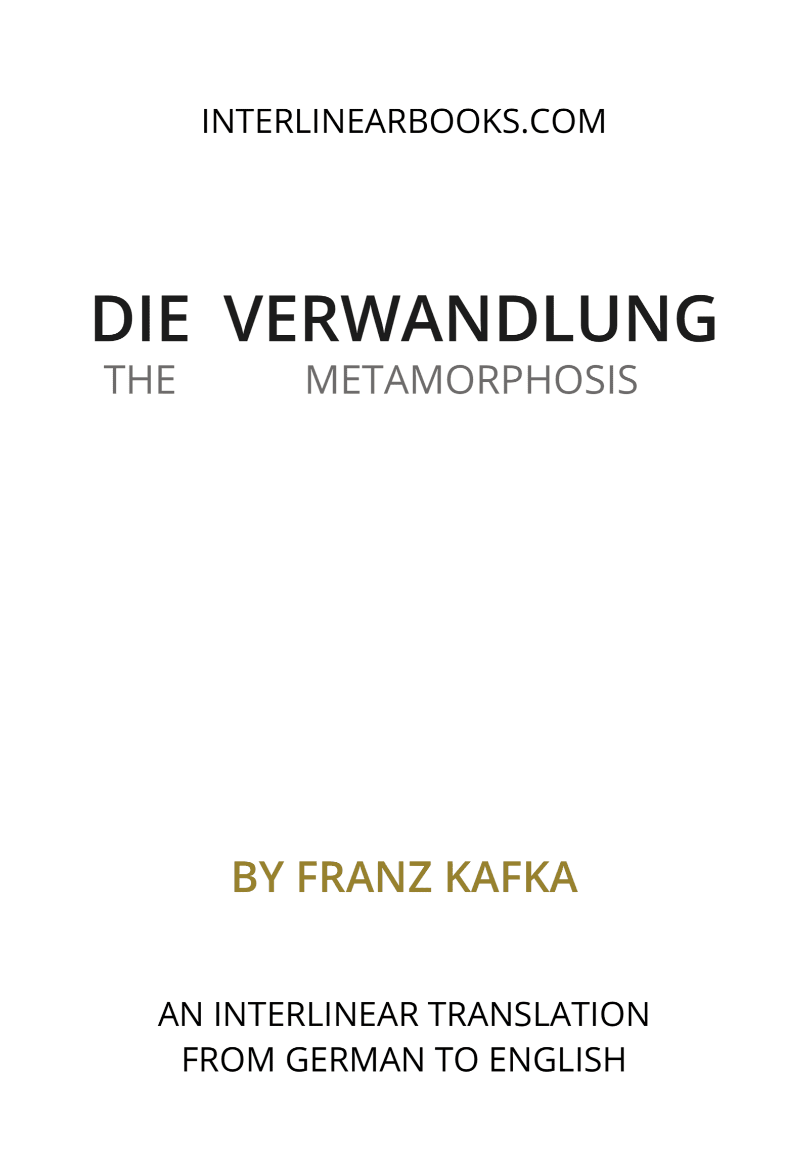 German book: Die Verwandlung / The Metamorphosis